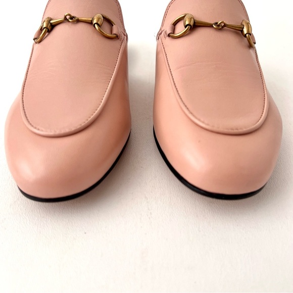 GUCCI | Light Pink Leather Princetown Horsebit Mules Slip On Loafers Flats 36 - Picture 4 of 11